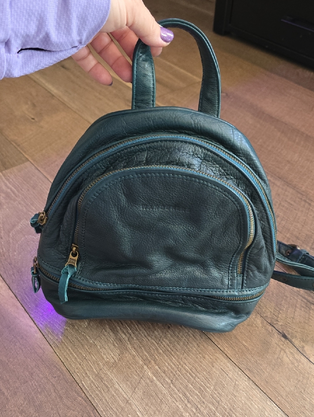 Teal Leather Mini Backpack - Stylish Women's Bag